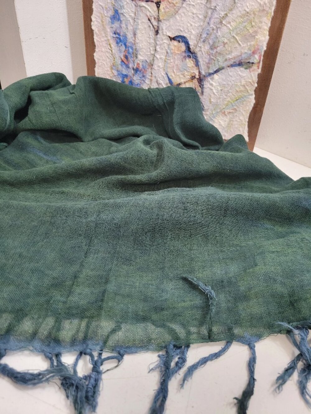 100% Cotton Ice Dye Green and Blue beach Sarong or wrap